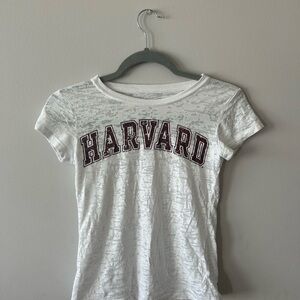 White fitted Harvard tshirt